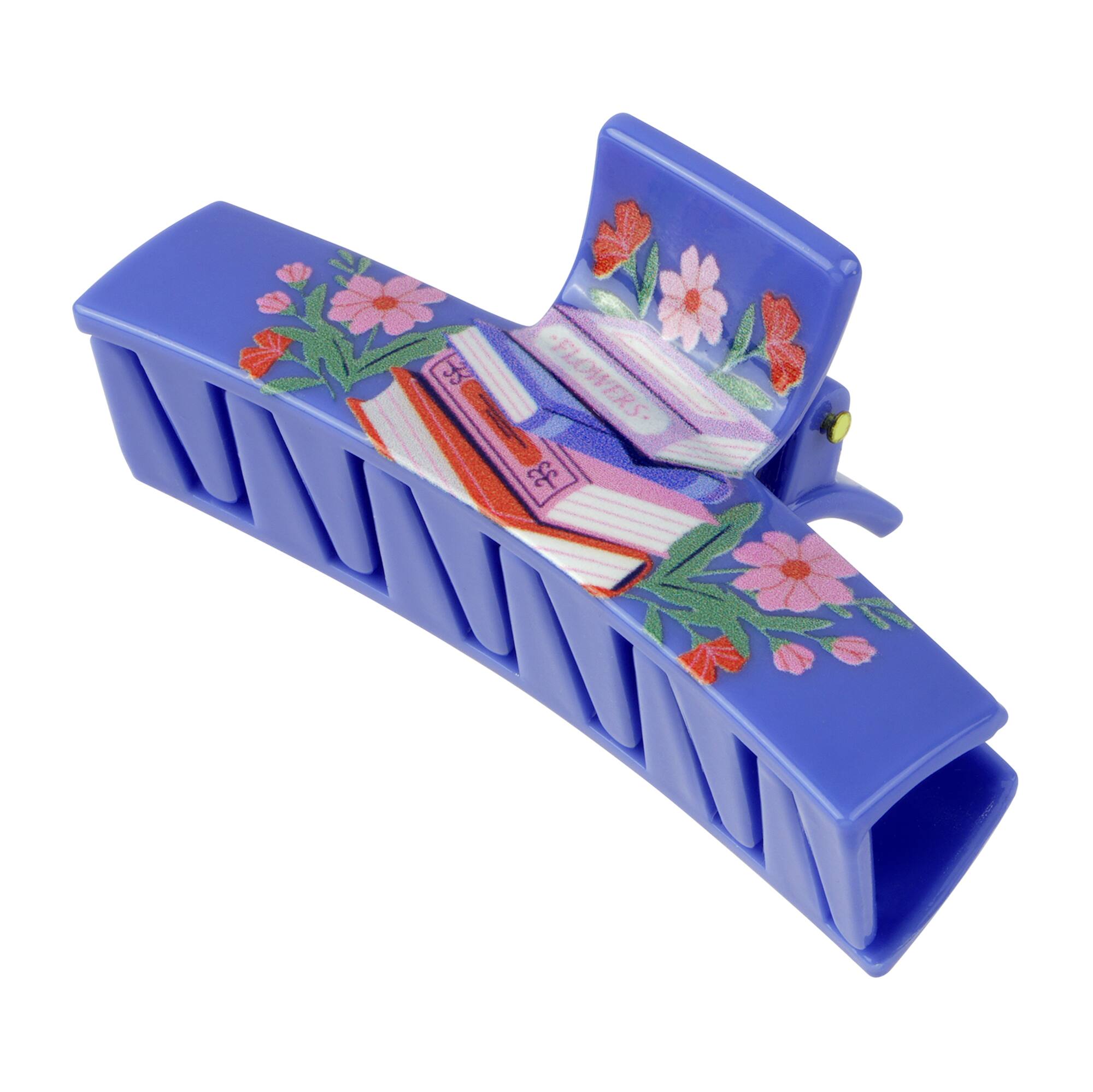 Blue Bookish Floral Claw Clip by Fab Finds
